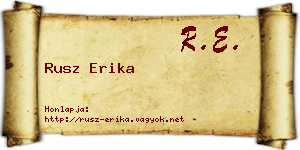 Rusz Erika névjegykártya
